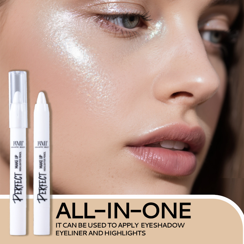 Beauty Makeup Design - อายแชโดว์ไฮไลท์เตอร์แบบแท่งเพิร์ลไวท์ชิมเมอร์ดีไซน์ปลายละเอียดเนื้อครีมติดทนนานสำหรับแต่งตาคอนทัวร์ใบหน้าง่ายต่อการเบลนด์