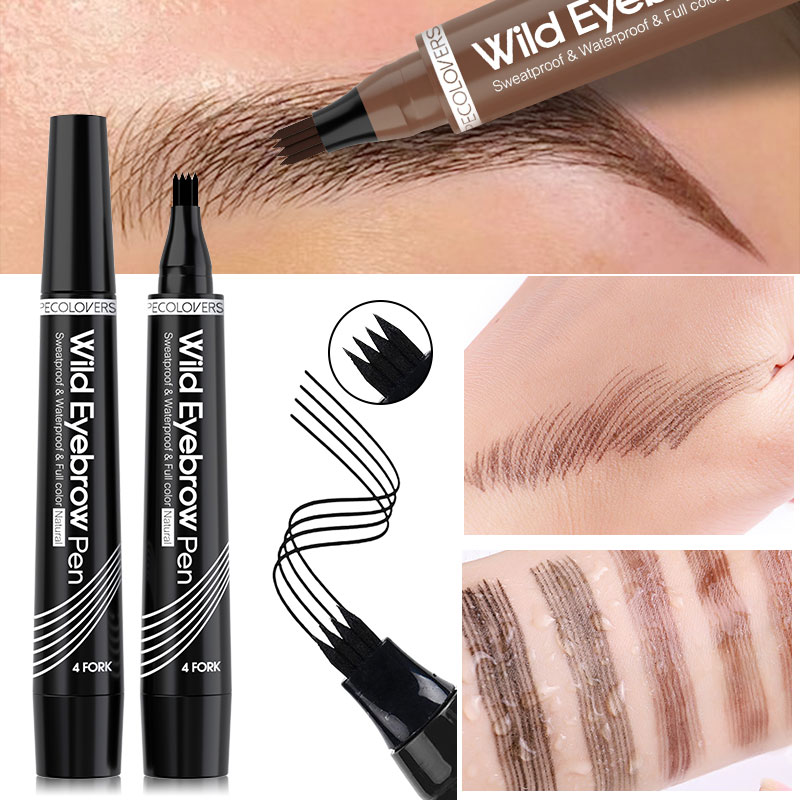 Eyebrow Pomade Pencil - 4 จุดปากกาเขียนคิ้ว Long Lasting Liquid Eyebrow
