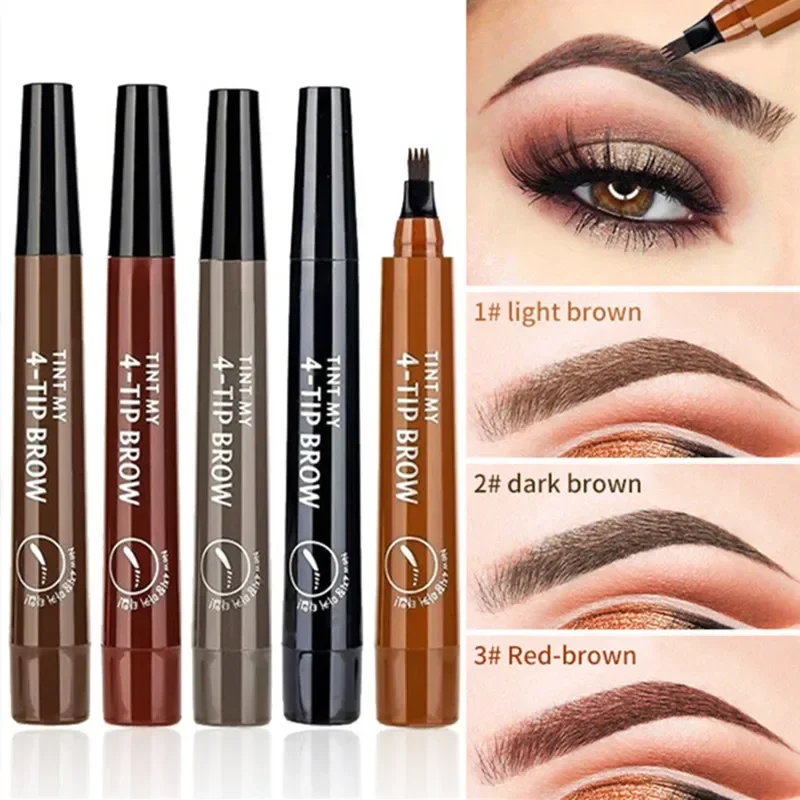 Eyebrow Pomade Pencil - 5 สีดินสอเขียนคิ้วกันน้ํา 4 เคล็ดลับส้อม Eyebrow Tattoo