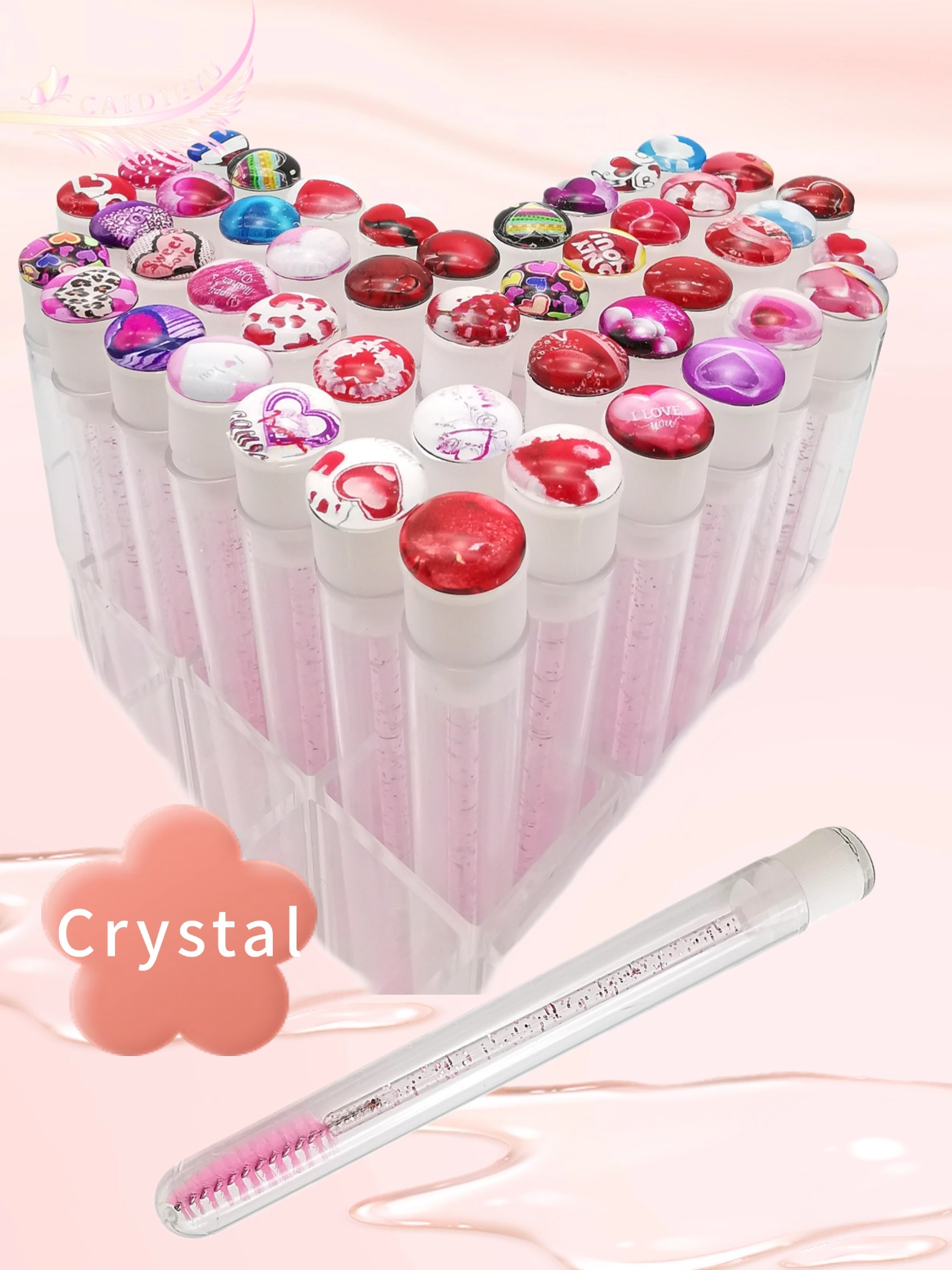 Beauty Makeup Youtube - วันวาเลนไทน์การ์ตูนหลอดแปรงขนตาผู้หญิงความงามแต่งหน้าหวีขนตาสําหรับ Eyelash Extension เครื่องมือ
