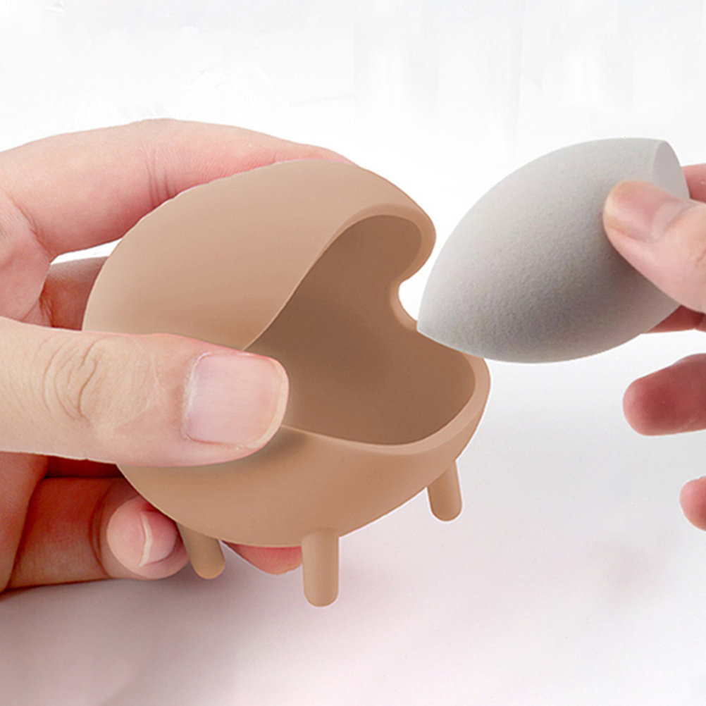 Beauty Makeup Sponge - กล่องซิลิโคนพรีเมียมสำหรับเก็บฟองน้ำแต่งหน้า ใช้สำหรับตากและจัดเก็บฟองน้ำรองพื้น อุปกรณ์ความงามแบบพกพา พร้อมช่องระบายอากาศ
