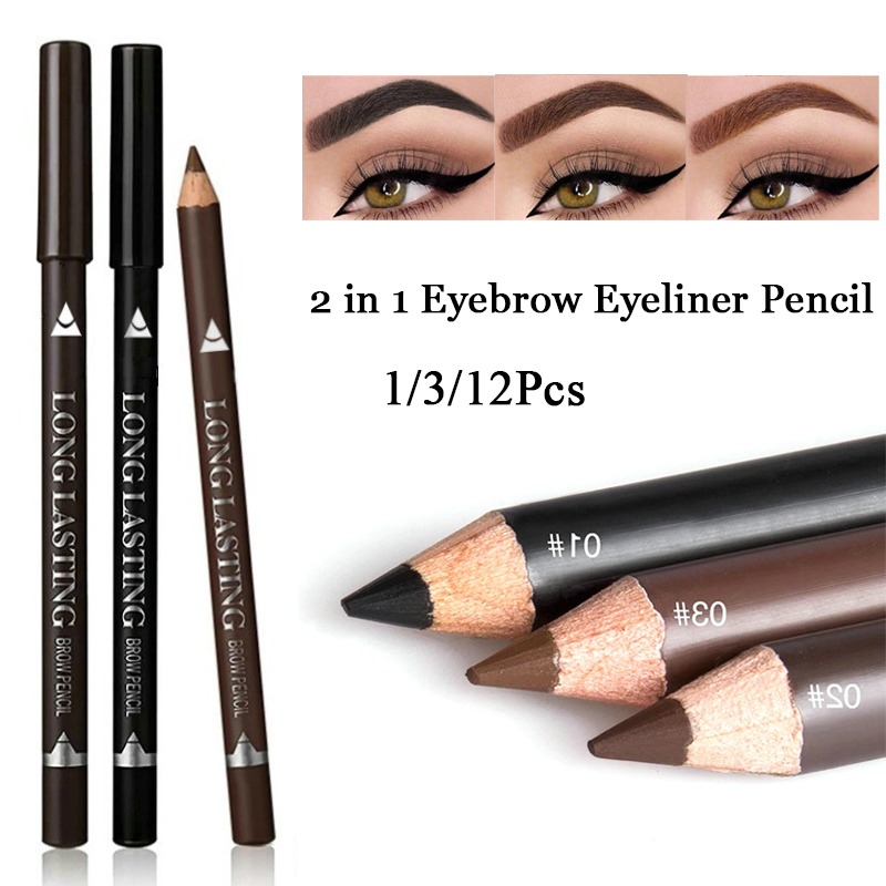 Eyebrow Pomade Pencil - ดินสอเขียนคิ้วและอายไลเนอร์ 2 in 1 กันน้ำ ติดทนนาน
