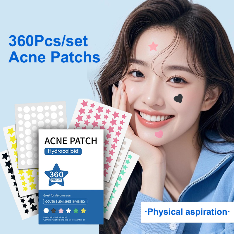 Beauty Makeup Tool - แผ่นปิดสิวไฮโดรคอลลอยด์ 360 ชิ้น สีสันสดใส ซ่อนรอยสิว รอยดำ