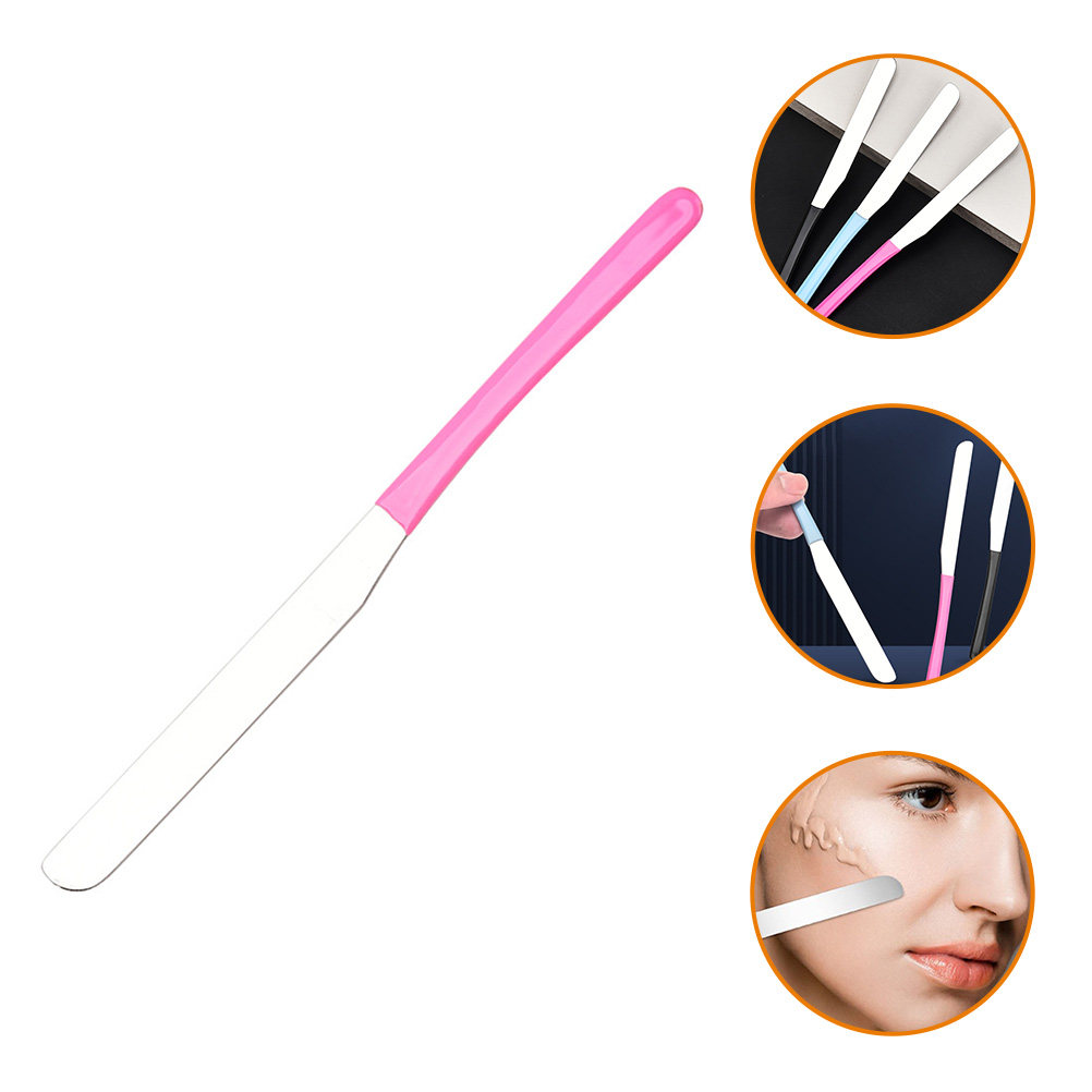 Beauty Makeup Tool - ไม้พายผสมเครื่องสำอางสแตนเลส ด้ามยาว สำหรับผสมรองพื้นและเครื่องสำอาง