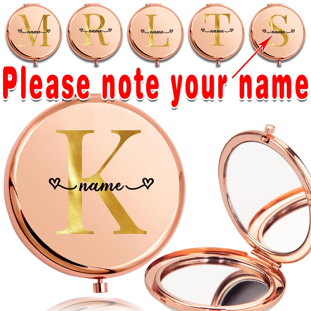 Beauty Makeup Names - กระจกแต่งหน้าโลหะแบบพกพากระจกมือถือพับได้กระเป๋าอุปกรณ์เครื่องสำอางความงาม