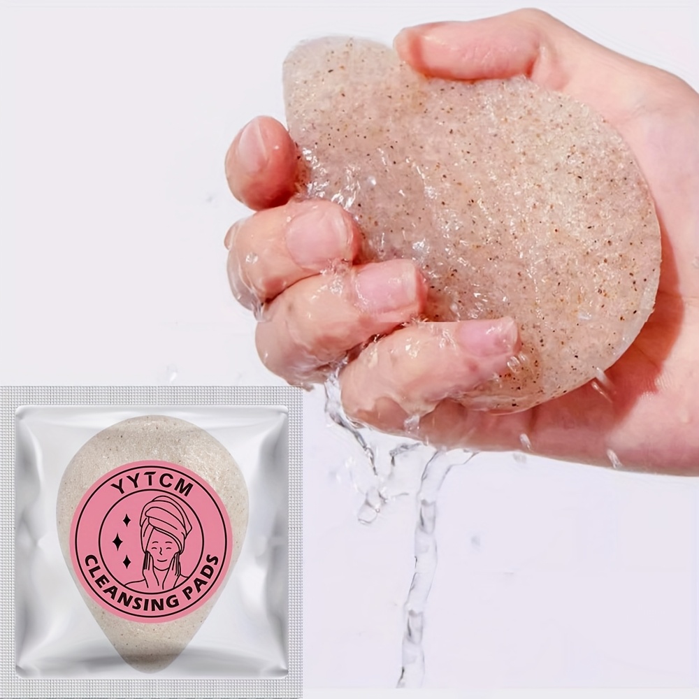 Beauty Makeup Sponge - ฟองน้ำคอนจาคจากเมล็ดวอลนัทสำหรับทำความสะอาดผิวหน้า ฟองน้ำทำความสะอาดผิวหน้าแบบธรรมชาติ สำหรับเช็ดเครื่องสำอางและเป็นเครื่องมือทำความสะอาดผิวหน้าอย่างอ่อนโยน