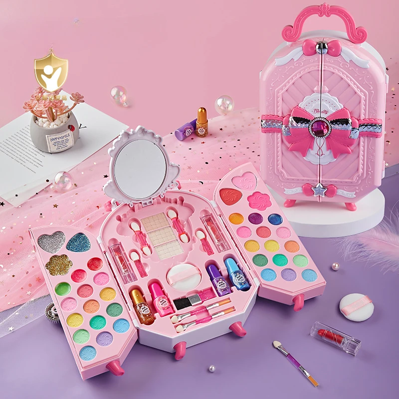 Beauty Y Makeup - เครื่องสำอางของเล่นสำหรับเจ้าหญิงเด็กผู้หญิงเครื่องสำอางอายแชโดว์ยาทาเล็บปลอดสารพิษชุดเครื่องสำอางแต่งหน้าแฟชั่นของขวัญวันเกิด