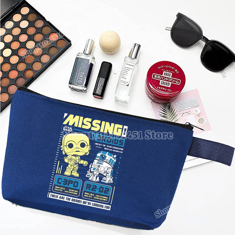 Beauty Y Makeup - กระเป๋าเครื่องสำอางลายการ์ตูนสตาร์ วอร์ส สำหรับผู้หญิงและผู้ชาย ยอดนิยม ความจุเยอะ ใส่เครื่องสำอาง