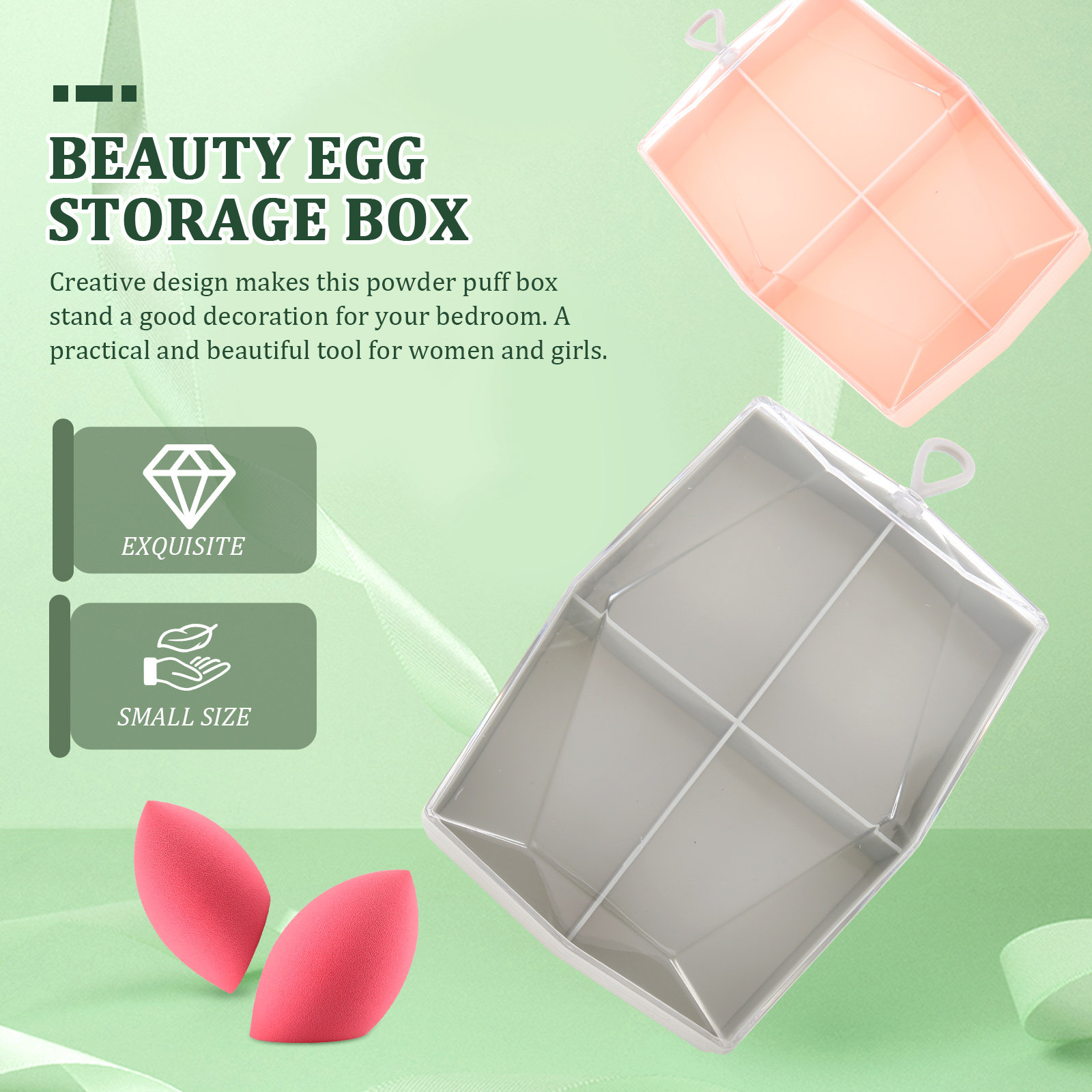 กล่องเก็บฟองน้ำแต่งหน้าแบบพรีเ - Beauty Makeup Sponge บทวิจารณ์และราคา