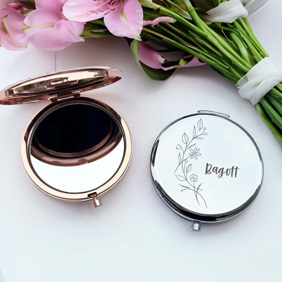 กระจกแต่งหน้าพับได้ 1 ชิ้น ลาย - Beauty Makeup Names บทวิจารณ์และราคา