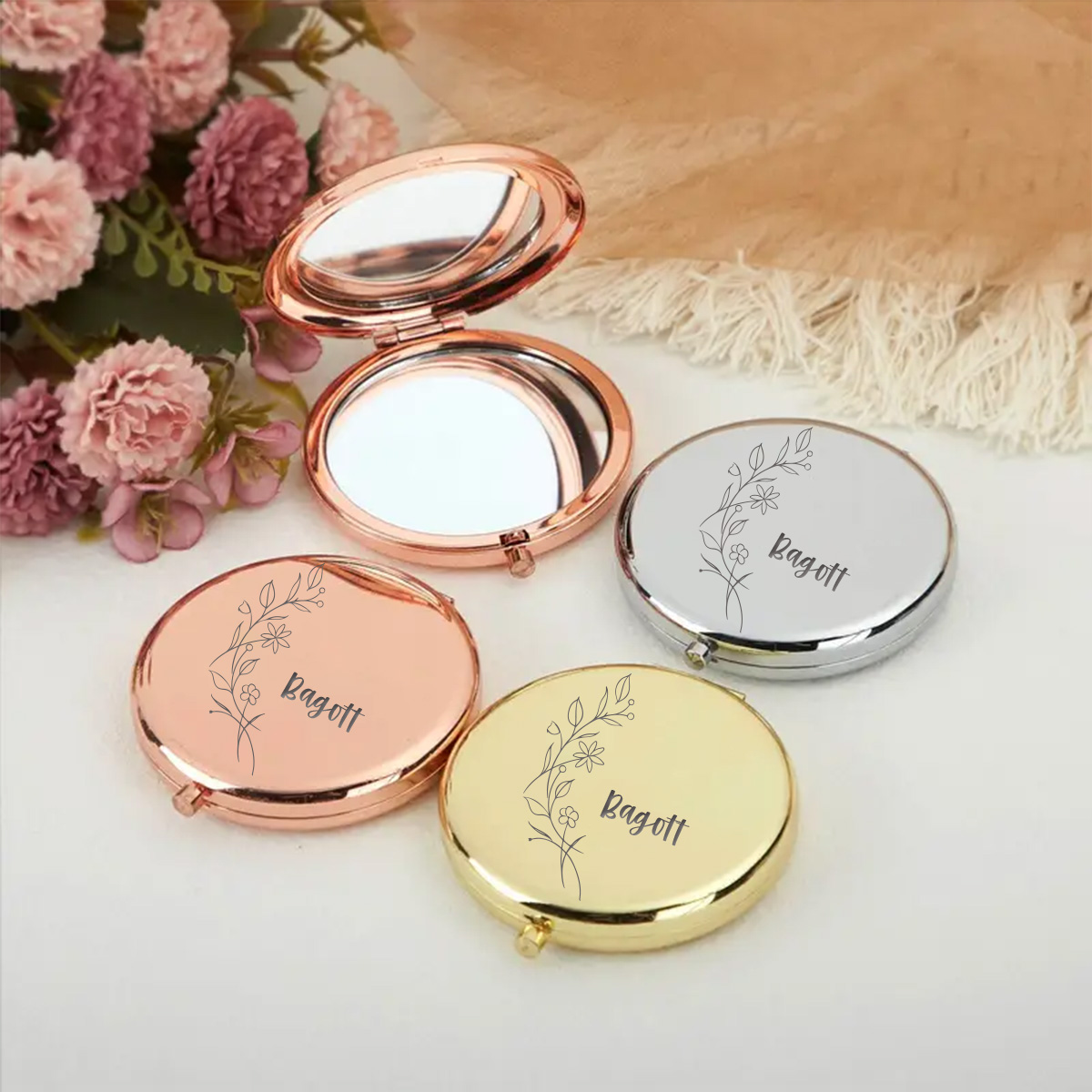 กระจกแต่งหน้าพับได้ 1 ชิ้น ลาย - Beauty Makeup Names บทวิจารณ์และราคา