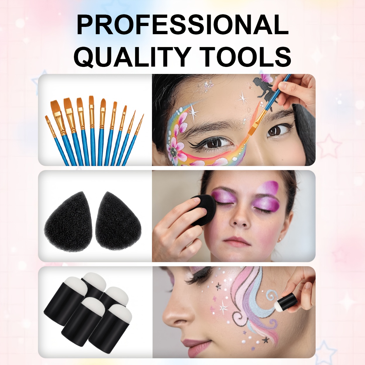 ชุดลายฉลุเพ้นท์หน้าแบบใช้ซ้ำได - Beauty Makeup Pictures บทวิจารณ์และราคา