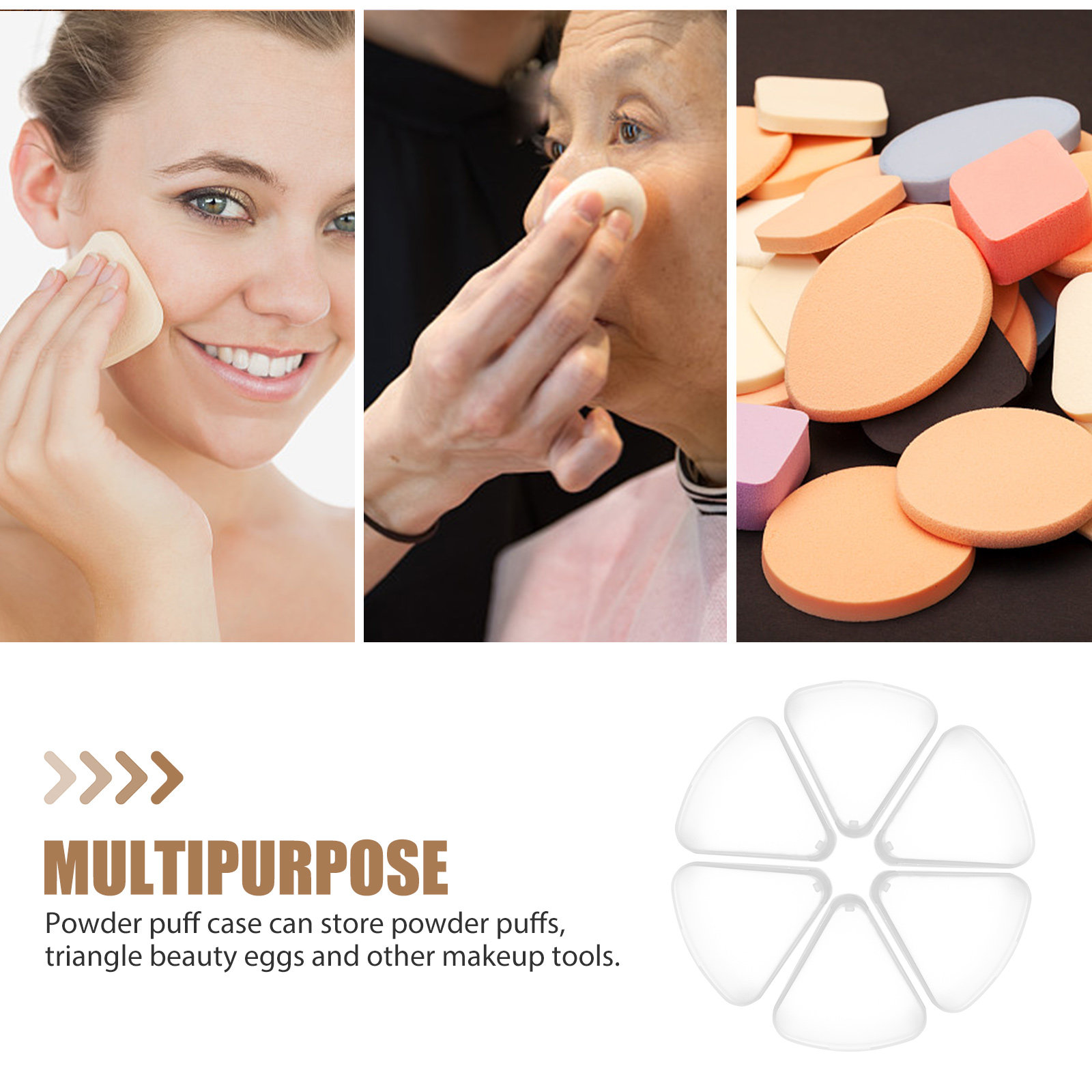 กล่องใส่พัฟแต่งหน้าทรงสามเหลี่ - Beauty Makeup Sponge บทวิจารณ์และราคา