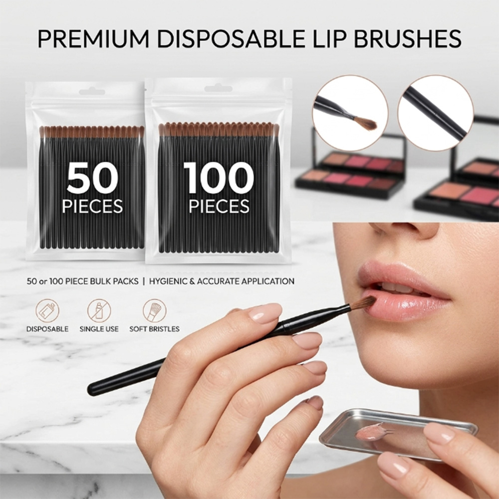 50/100 ชิ้นชุดแปรงทาปากแบบใช้แ - Beauty Makeup Vanity บทวิจารณ์และราคา