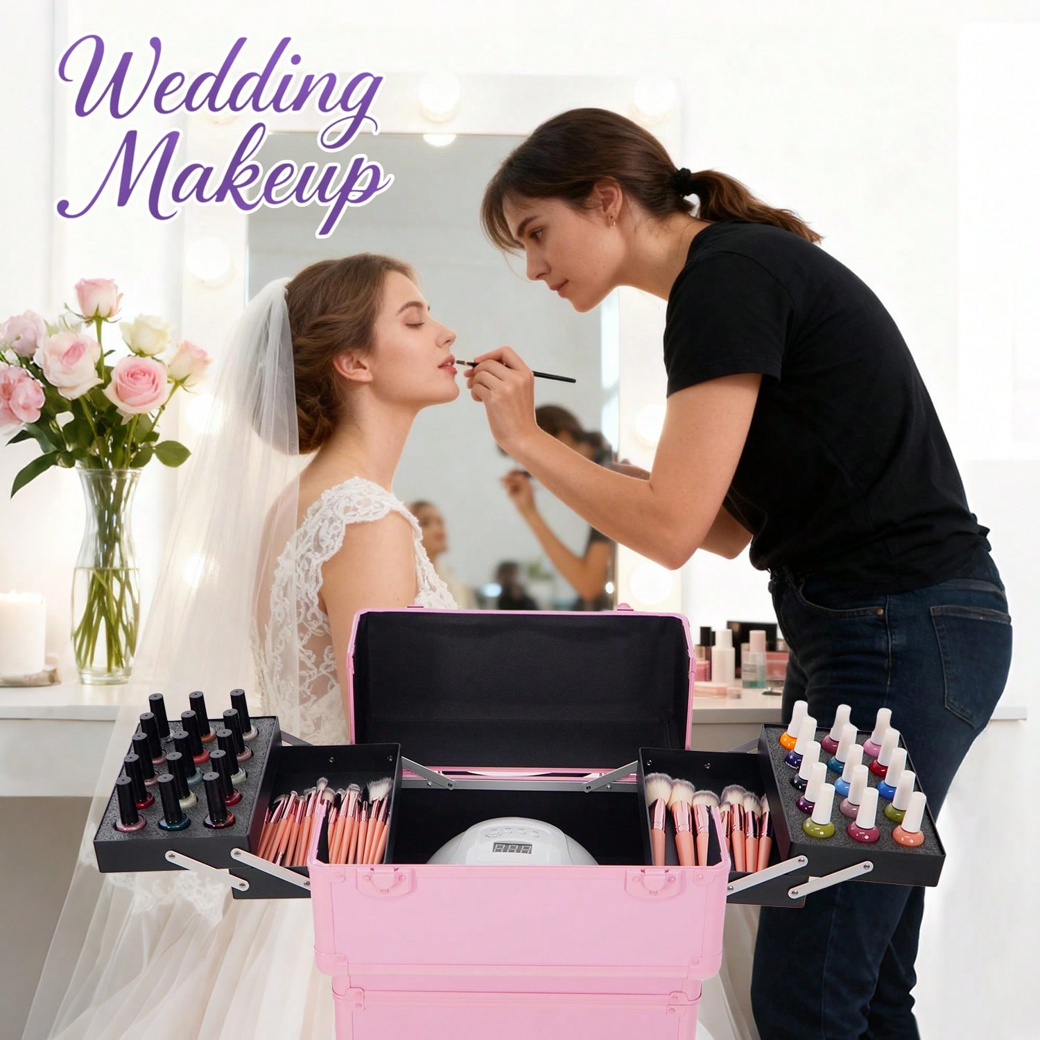 กระเป๋าแต่งหน้าแบบมีล้อ 4 in 1 - Beauty Makeup Vanity บทวิจารณ์และราคา