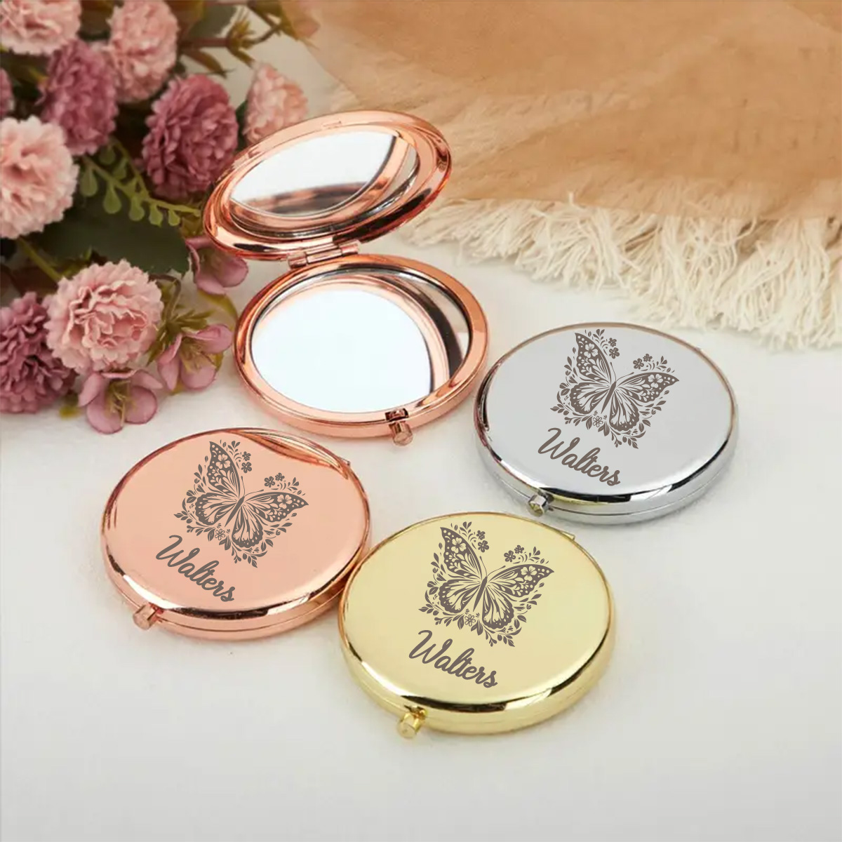 กระจกแต่งหน้ารูปผีเสื้อสวยงาม  - Beauty Y Makeup บทวิจารณ์และราคา