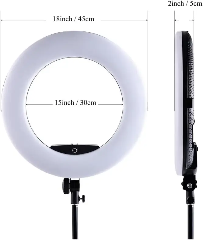 FD480 โคมไฟวงแหวน LED ขนาด 18  - Beauty Makeup Youtube บทวิจารณ์และราคา